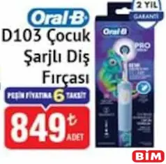 ORAL-B D103 ÇOCUK ŞARJLI DİŞ FIRÇASI